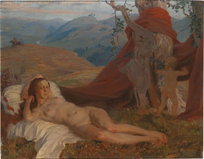 Reclining nude in hilly landscape by Switbert Lobisser - Auction record, sale price, and art valuation. Compare with similar artists and explore comparable artworks.