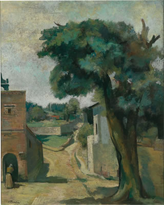 Landscape with large tree