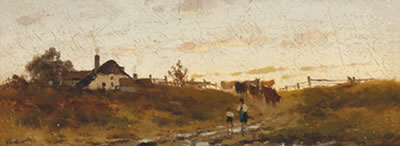 Evening Light by Anton Windmaier - Auction record, sale price, and art valuation. Compare with similar artists and explore comparable artworks.