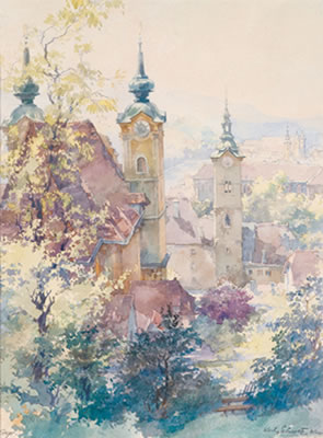 Sample artwork by Karl Schwetz (1888 - 1965), known for land-and townscape painting, landmarks - View similar artists and auction records