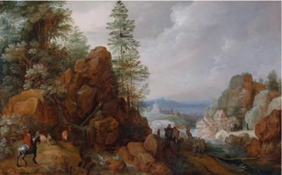 Travellers in a mountainous landscape by Gillis Claesz De Hondecoeter - Auction record, sale price, and art valuation. Compare with similar artists and explore comparable artworks.