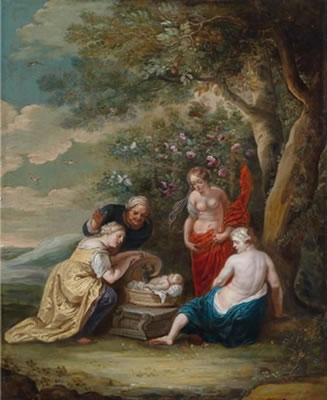 Two scenes from Greek mythology, 1. The birth of Erychthonios, 2. The contest between Apollo and Marsyas (2)