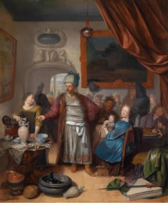 An Oriental visiting a Dutch family