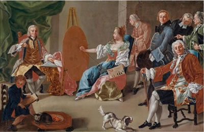 Elegant party in the studio of a female painter by Alessio D'Elia - Auction record, sale price, and art valuation. Compare with similar artists and explore comparable artworks.