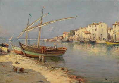 Fisherman mending his Nets by the Beach by Charles Malfroy - Auction record, sale price, and art valuation. Compare with similar artists and explore comparable artworks.