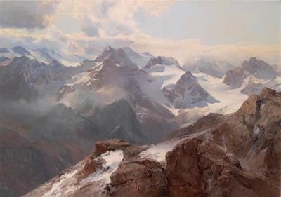 Sample artwork by Edward Theodore (ET) Compton (1849 - 1921), known for mountain scene painting, illustration, mountain climbing - View similar artists and auction records
