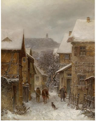 Winter Landscape in the Taunus with Burg Falkenstein