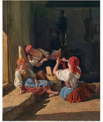 Children Decorate a Conscript's Hat