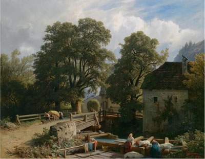 Washerwomen by the Entrance to a Village