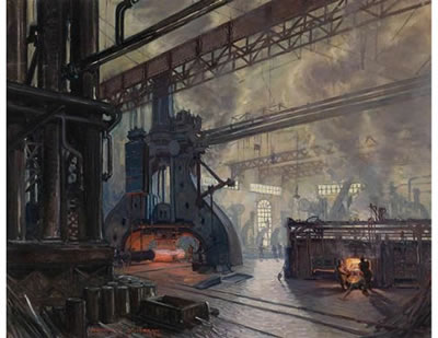 Factory hall, smelting works