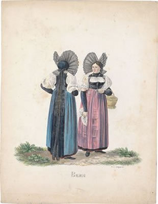 Swiss costumes from all parts of the country: St. Gallen, Tessin, Geneva, Vaud, Solothurn, Berne (6)
