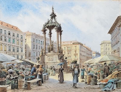 At Hoher Markt in Vienna by Carl Wenzel Zajicek - Auction record, sale price, and art valuation. Compare with similar artists and explore comparable artworks.