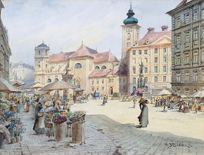 A market on the Freyung in Vienna