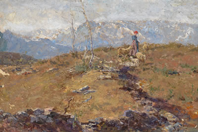 Shepherdess in the Mountains