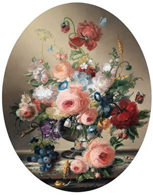 Still Life with Flowers and Grapes