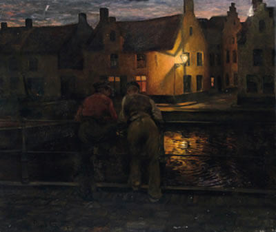 Canal Scene at Night