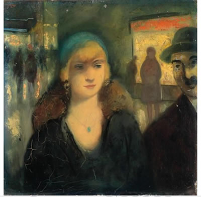 On a Berlin street in the evening