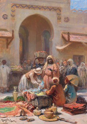 Oriental Market by Imre Gergely - Auction record, sale price, and art valuation. Compare with similar artists and explore comparable artworks.