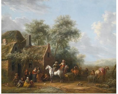 Horseman in front of an inn