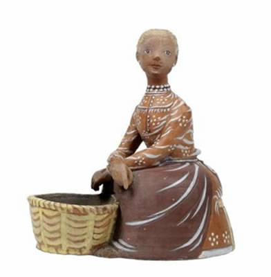 Seated Woman with a Basket by Margit Kovacs - Auction record, sale price, and art valuation. Compare with similar artists and explore comparable artworks.