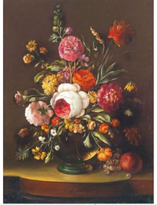 Still Life with Flowers by Oskar Knapp - Auction record, sale price, and art valuation. Compare with similar artists and explore comparable artworks.