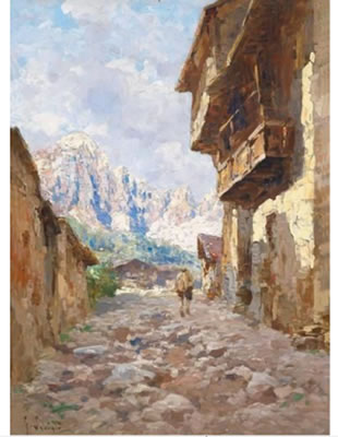 Southern Tyrolean Scene (Fiera di Primiero?)