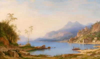View of Palaccio on Lake Como