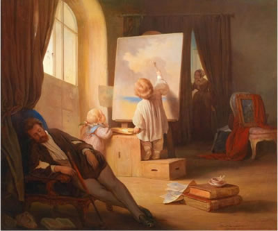 Sample artwork by Josef Danhauser (1805 - 1845), known for painting - View similar artists and auction records