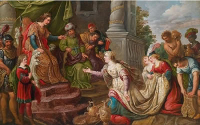 The Queen of Sheba and King Solomon by Gaspar Van Den Hoecke - Auction record, sale price, and art valuation. Compare with similar artists and explore comparable artworks.