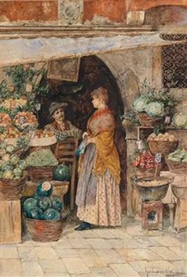 An Italian vegetable vendour