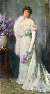 Society Lady with a Spray of Lilac