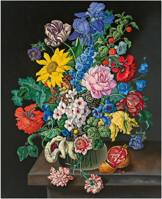 Large Bouquet of Flowers with Pomegranite