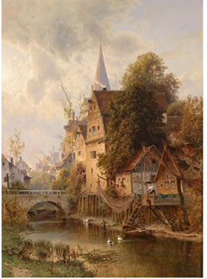 Idyllic City Scene by a Canal by Paul Koken - Auction record, sale price, and art valuation. Compare with similar artists and explore comparable artworks.