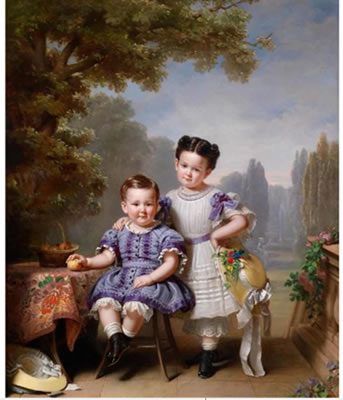 Two Children in a Park Landscape