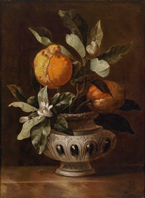 Still life with quinces and a silver vessel