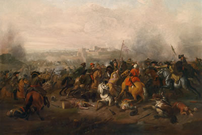 A cavalry battle between Christian and Ottoman soldiers