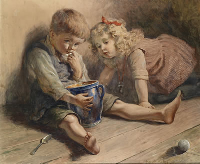 Children and a honey pot by Heinrich Rettig - Auction record, sale price, and art valuation. Compare with similar artists and explore comparable artworks.