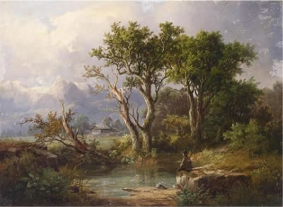 Landscape with decorative figures by Hermann Johann - Auction record, sale price, and art valuation. Compare with similar artists and explore comparable artworks.