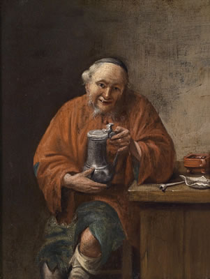 Interior with a drinking man