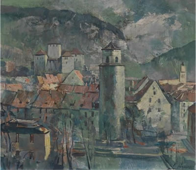 View of Feldkirch by Eugen Jussel - Auction record, sale price, and art valuation. Compare with similar artists and explore comparable artworks.
