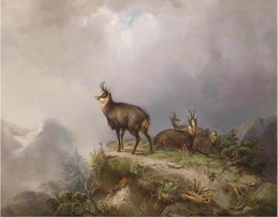 Sample artwork by Carl Friedrich Ockert (1825 - 1899), known for hunting scene realist style painting, wild animals - View similar artists and auction records