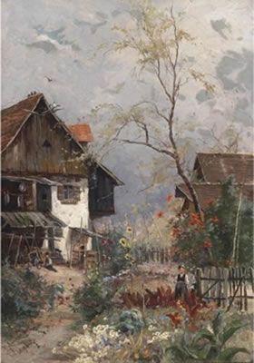A Summer's Day in a Blossoming Cottage Garden