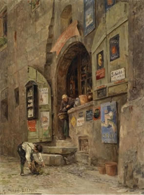 Shop in Hall in Tyrol (Market Place) by Maria Onken Palme - Auction record, sale price, and art valuation. Compare with similar artists and explore comparable artworks.