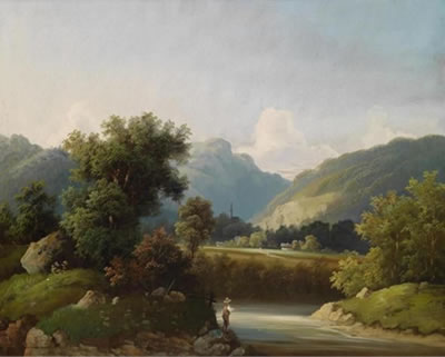 Angler by a Stream