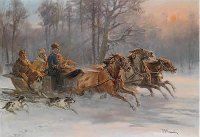 Gentlemen on a Sleigh Ride