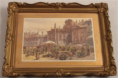 Flower market Am Hof by Karl Joseph Richard Zajicek - Auction record, sale price, and art valuation. Compare with similar artists and explore comparable artworks.