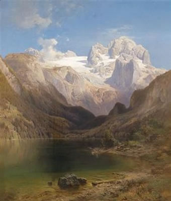 View of the Dachstein from Lake Gosau by Anton Hansch - Auction record, sale price, and art valuation. Compare with similar artists and explore comparable artworks.