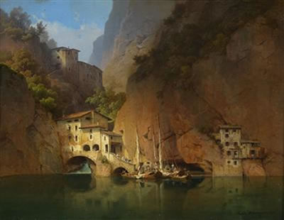 Fishermen on an Italian Lake by Carl Friedrich Heinzmann - Auction record, sale price, and art valuation. Compare with similar artists and explore comparable artworks.