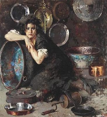 A Kitchen Maid by Vincenzo Irolli - Auction record, sale price, and art valuation. Compare with similar artists and explore comparable artworks.
