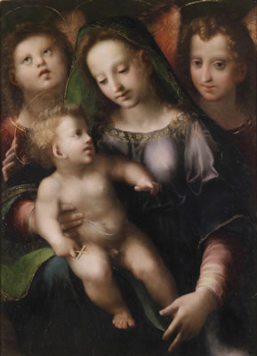 The Virgin and Child with two angels